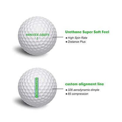 Golf Premium Golf Balls for Maximum Distance and Straighter Shots Custom Alignment Golf Ball Marker 1 Dozen (12-Balls) (3-Piece Tour Ball)