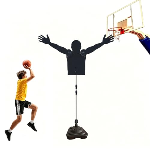 Basketball Defender Dummy, Adjustable Height Youth Dribbling Training Mannequin with Movable Arms, Water Weighted Base, Basketball Training Practice Equipment