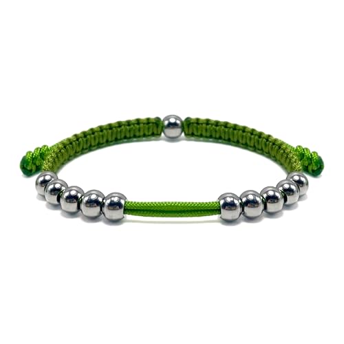 Golf Stainless Steel 10 Beads Score Counter Bracelet, Golf Stroke Count Bracelet, Resizable and Easy to Adjust Golf Round Scoring Tracker, Durable and Stylish Golf Accessory - color: Green Lime