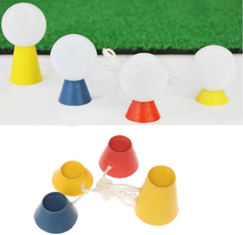 1 Set Winter Golf Tees,Rubber Golf Tees with 4 Different Heights for Frosty Days Hard Ground Home Driving Range Mat Training Practice Kits,Prevent Loss Golf Ball Holder,Golf Accessory
