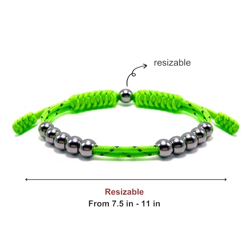 Golf Score Counter Bracelet, 10 Stainless Steel Beads, 2mm Cord Adjustable Golf Stroke Tracking Baseball Swimming Sport Golf Gift for Men and Women - style: Neon