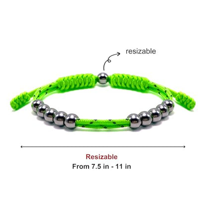 Golf Score Counter Bracelet, 10 Stainless Steel Beads, 2mm Cord Adjustable Golf Stroke Tracking Baseball Swimming Sport Golf Gift for Men and Women - style: Neon