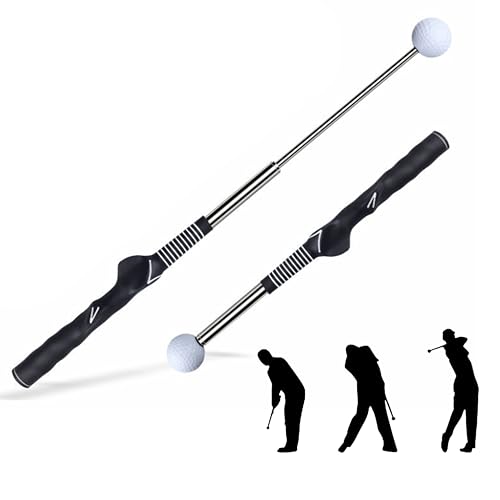 Retractable Golf Swing Training Aid, Rhythm Click Sound Warm-up Golf Swing Trainer, Golf Grip Trainer, Golf Training aid Indoor and Outdoor Golf Equipment for Beginners and Professionals