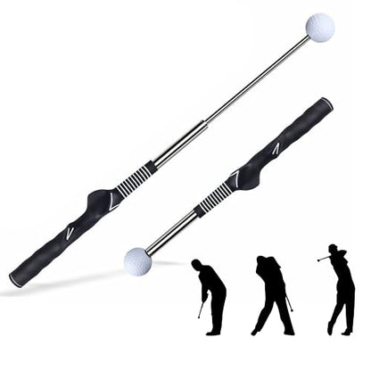 Retractable Golf Swing Training Aid, Rhythm Click Sound Warm-up Golf Swing Trainer, Golf Grip Trainer, Golf Training aid Indoor and Outdoor Golf Equipment for Beginners and Professionals