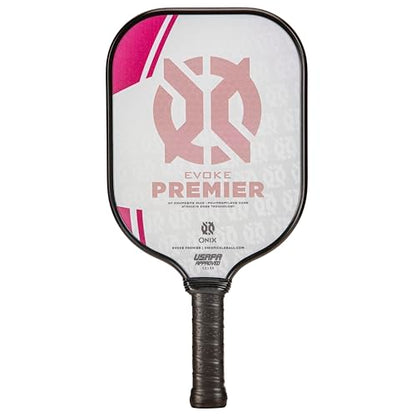 Onix Evoke Premier Professional Tournament Pickleball Paddle Composite Face Impact Paddle Shape - color: Pink, size: Medium, style: 14mm