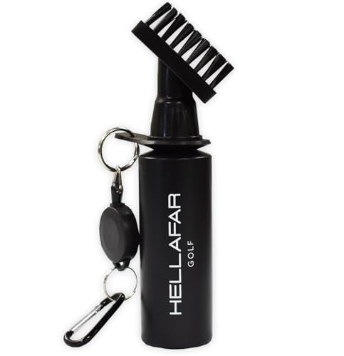 Premium Golf Club Water Brush Groove Cleaner with Retractable Clip and Nylon Bristles - Holds 5 Ounces of Water - Golf Accessories for Men, Best Golf Gifts for Men