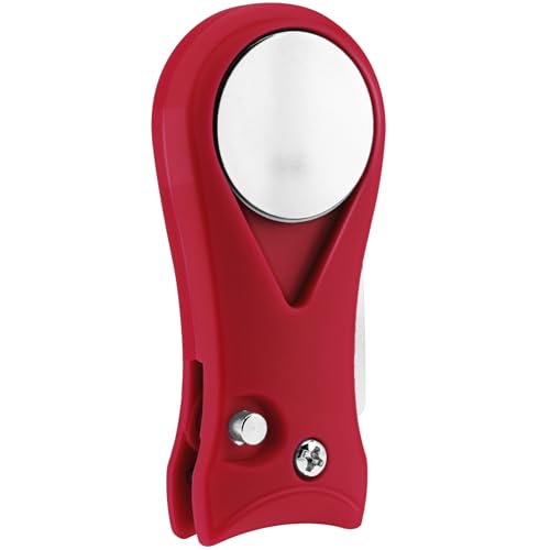 2 Pack Foldable Golf Divot Tool, Magnetic Turf Repair Tool with Spring Loaded Fork, Portable Golf Divot Repair Tool and Removable Ball Marker, for Repair Lawn Ball Marks,Mark Shots