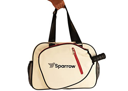 Pickleball Bag - Sports Bag For Gear, Gym Essentials - Adjustable Strap, Mesh Pockets, Pickleball Paddle Compartment With Cover - Stylish Retro Look - 20x8x12" - color: Black