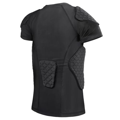 DGXINJUN Youth Padded Shirt Chest Rib Heart Guard Protector Kids Shirt for Football Rugby Lacrosse Baseball Softball
