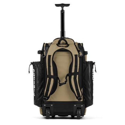 Boombah Catchers Superpack Hybrid Rolling Bat Bag - Multiple Colors - Wheeled & Backpack Version - color: Black/Vegas Gold