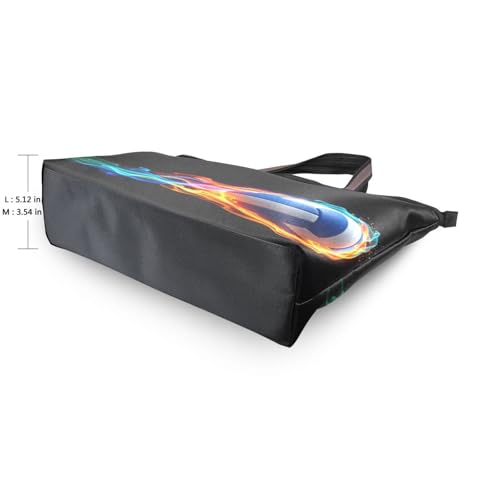 Volleyball Ball Black Tote Bag for Women Work Beach Bag Travel Bag - size: 18.5 L