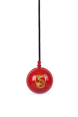 SG Synthetic I Ball with Cord Cricket Hanging Ball | Red | Standard | PVC | Unisex | Ideal for Practice | Durable Construction | Lightweight (159g) | Easy to Hang | Enhances Batting Skills