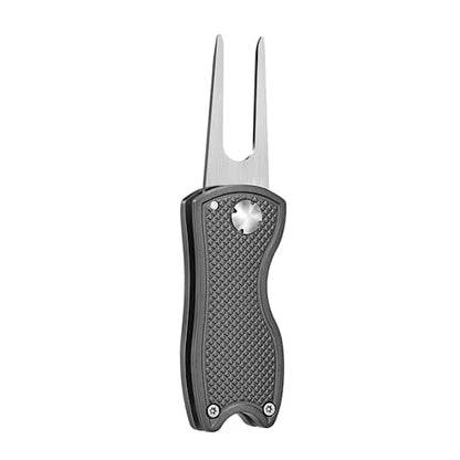 Mile High Life Golf Divot Repair Tool, All Metal Foldable Divot Tool with Pop-up Button & Magnetic Ball Marker, 2-6 Pack - color: Black/Gray