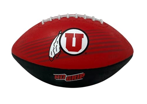 Rawlings NCAA Downfield Youth Size Football with 5X HD Grip, Utah Utes, One Size, Team Colors