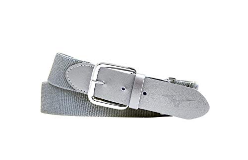 Mizuno Classic Elastic Baseball/Softball Belt | Youth and Adult - color: Grey, size: Youth OSFM