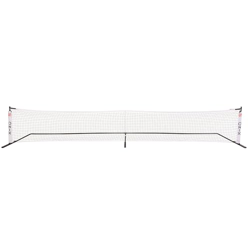 ONIX Pickleball 2-in-1 Regulation-Size Portable Net and Practice Net Set Includes Carrying Case with Wheels
