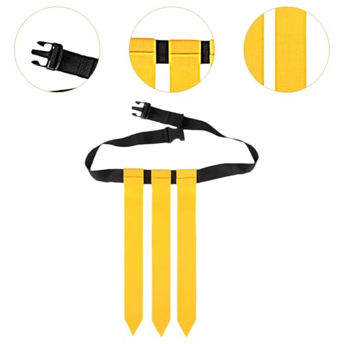 2Pcs Flag Football Belts Flag Football Set with Flags Rugby Waist Flag for Football - color: Yellow