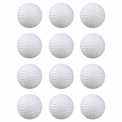 White Hollow Practice Golf Balls Plastic 12Pcs,42mm Plastic Golf Training Balls Airflow Limited Flight Golf Balls for Swing Practice Driving Range Home Backyard Use