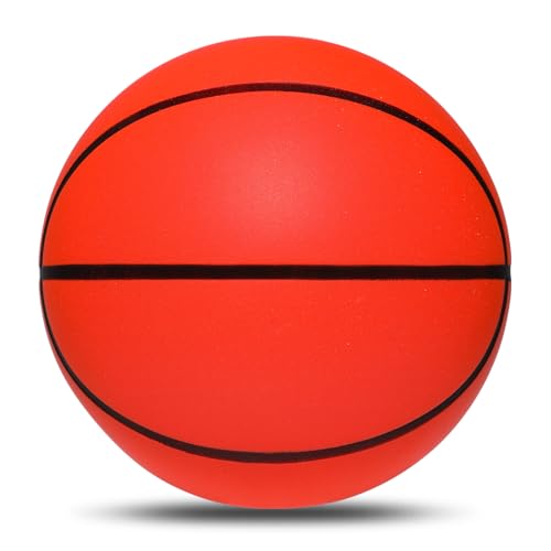Silent Basketball Size 7 (29.5"), Indoor Airless Weighted Basketball,Soft Foam Grooved Dribble Dream Training Ball for Ages 8 and Up, Real Feel Higher Bounce & Quieter Practice(1.28lb)