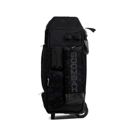 Boombah DEFCON Superpack Rolling Bat Bag - Telescopic Handle and Holds 4 Bats - Wheeled Version - USA Clandestine 2 Black/Charcoal