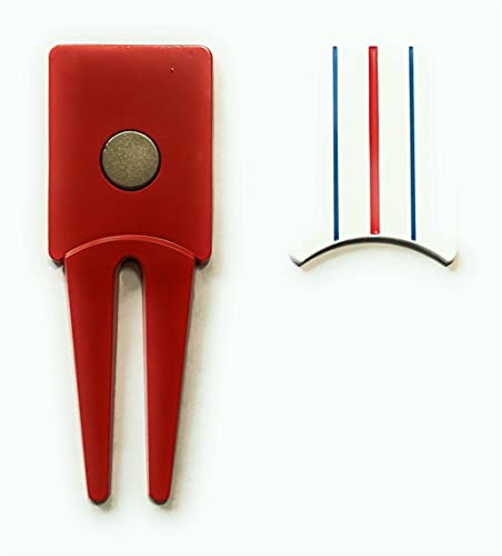 Golf Ball Mark Repair Tool, with Triple Track Ball Marker - size: 1 pack