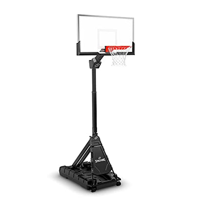 Spalding Momentous EZ Assembly Portable Adjustable Outdoor Basketball Hoop – Assembles in 30 Minutes or Less - color: 54" - Clear View - Black