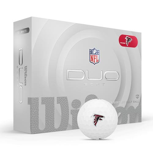 WILSON 2025 Duo Soft NFL Golf Ball - 12 Balls, White, Atlanta Falcons - color: Atlanta Falcons