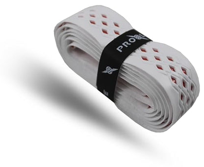 No-Sweat Diamond Grip for Pickleball Paddles, Tennis, Racquetball - color: White w/ Red Underlay, size: 1-Pack