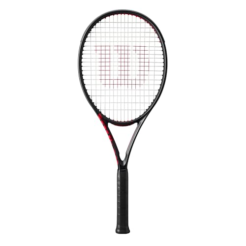 Wilson Clash 100 V3 Strung Adult Performance Tennis Racket - Grip Size 1-4 1/8", Strung with Sensation 16 Natural at Mid Range Tension - size: Grip Size 1 - 4 1/8"
