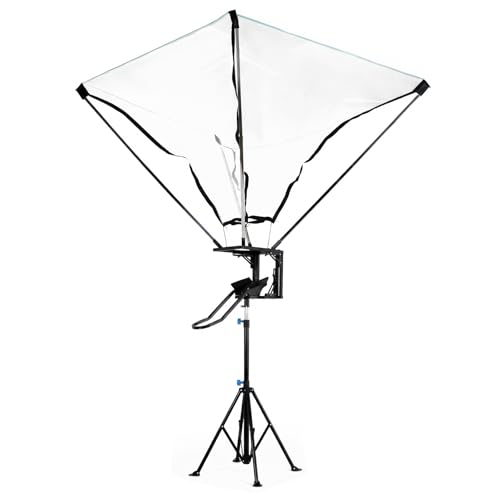 Basketball Rebounder with 180° Rotating Track Adjustable Height Basketballs Return Attachment with Net Return System Portable Hoop Trainer Tripod for Continuous Solo Practice