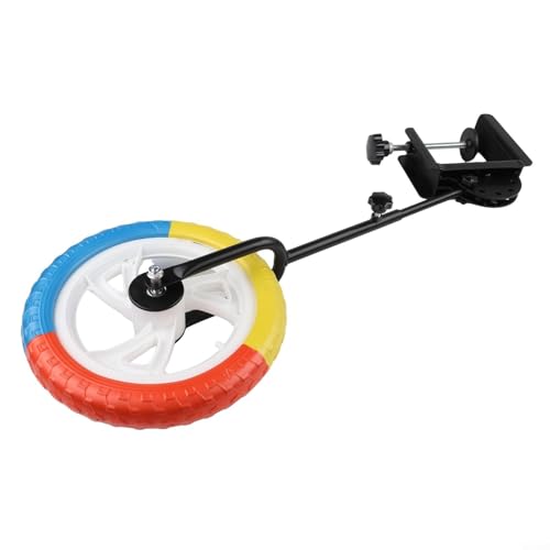Table Tennis Training Device with Adjustable Retractable Rod and Topspin Practice Wheel for Muscle Strengthening and Skills Improvement, Easy Clamp Installation, Plastic and Metal