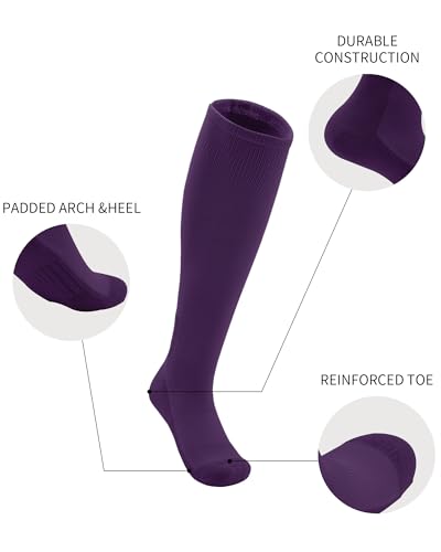 QBK Toddler Baseball Socks And Belt Youth Softball Tee Ball Combo Set for Boy Girl (2 Pairs of Socks & 1 Belt) - color: Purple, size: 2-4T