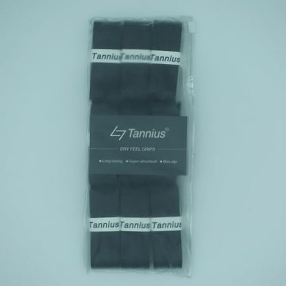 Tennis Racket Grip Tape, (6 or 9 Pack) Dry Feel Tennis Grips, Absorbent and Enhanced Tennis Racquet Overgrip - color: 9-Pack Black