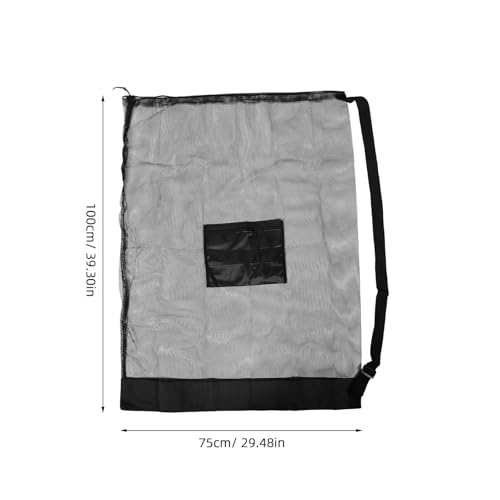 Abaodam Heavy Duty Mesh Drawstring Sports Ball Bag Large Capacity Basketball Soccer Volleyball Carrier with Single Shoulder Strap for Team Sports Storage