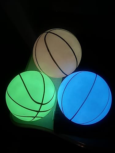 Toys+ 3 Pack! Inflatable Glow in The Dark Mini Basketballs Includes Pump and Needle Magic Shot Pro Mini Hoop Basketballs - color: Green, Blue, Red, size: 3Pack