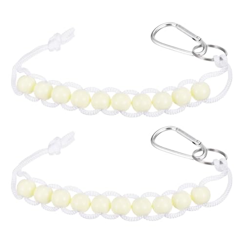 Golf Beads Counter, Golf Ball Beads Bracelet Count Stroke Score Acrylic Sports Keeper Putting with Hook for Golfer - color: Beige