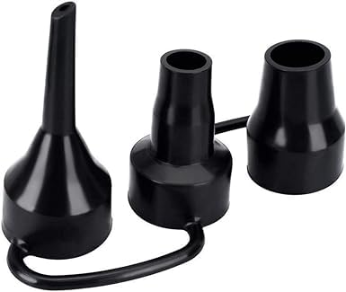 Black Inflatable Pump Adapter Plastic Nozzle Pump Nozzle Head Air Inflator Adaptor Replacement Nozzles 3 Sizes for Home Nozzles
