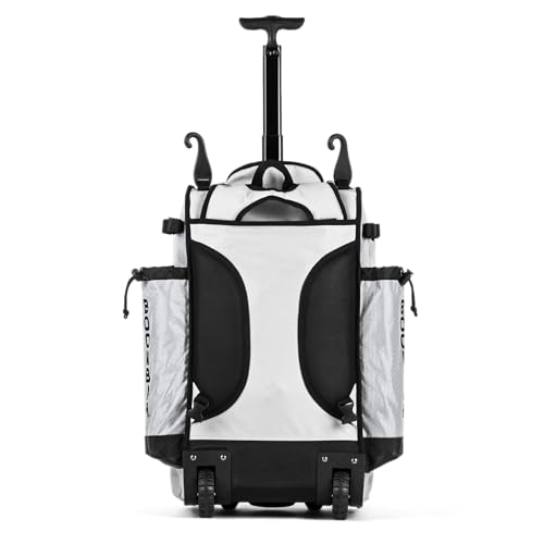 Boombah Catchers Superpack Hybrid Rolling Bat Bag - Multiple Colors - Wheeled & Backpack Version - color: White/White