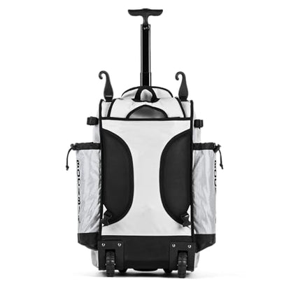 Boombah Catchers Superpack Hybrid Rolling Bat Bag - Multiple Colors - Wheeled & Backpack Version - color: White/White