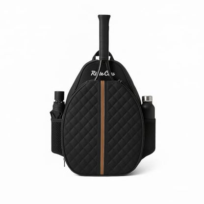 Tennis Bag – Large Capacity Racket Bag for Tennis, Pickleball & Badminton – Water-Resistant & Lightweight - color: BLACK