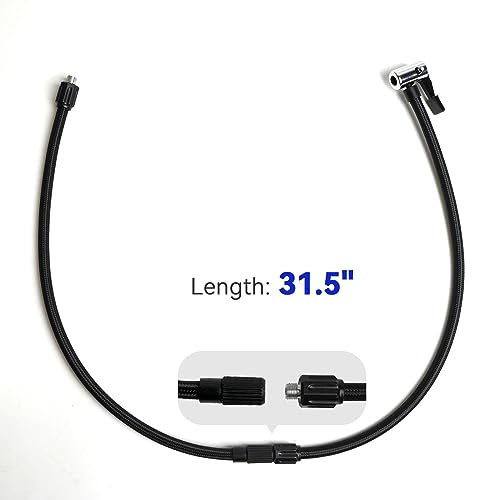 LEXIN Tire Inflator Hose Extension, Lock-On Air Chuck with Hose and Presta Valve Adapter Ball Needle, Air Compressor Twist On Convert to Lock On Connection, Compatible with LEXIN P5/P4