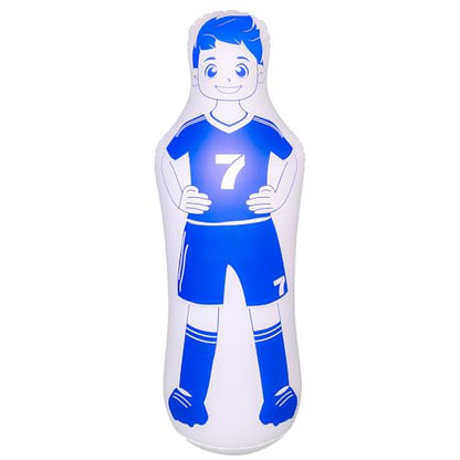ZHUYNXIR Inflatable Soccer Dummy, Soccer Training Equipment, Inflatable Dummy Goalkeepr Air Mannequin Free Kick Wall Goalkeeper Defender Training for Children Adults - color: 120 dummy-blue