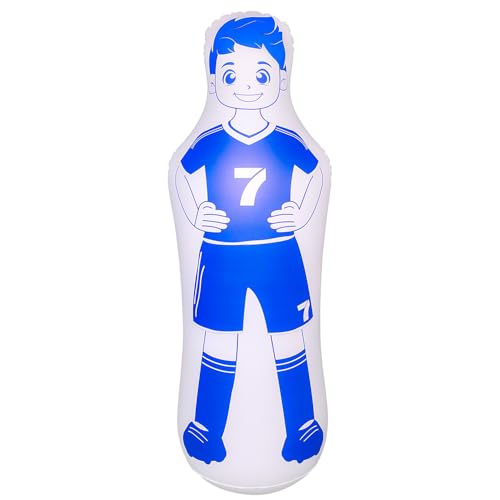 ZHUYNXIR Inflatable Soccer Dummy, Soccer Training Equipment, Inflatable Dummy Goalkeepr Air Mannequin Free Kick Wall Goalkeeper Defender Training for Children Adults - color: 120 dummy-blue