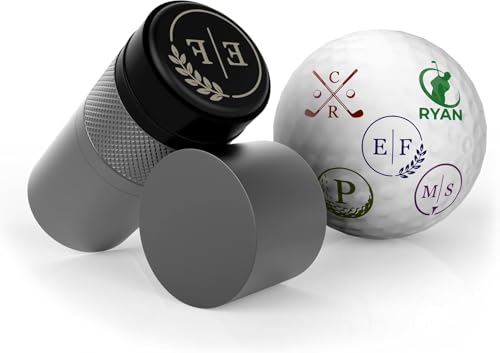 Personalized Golf Ball Stamp Marker, Custom Large 17mm Logo Stamper, Reusable Waterproof Aluminum Golf Ball Marking Tool, Unique Golf Accessories Gift for Men Golfer,Dad,Husband (Grey) - color: Grey