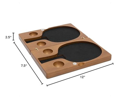 Butterfly Kibako Wooden Case – Rustic Wooden Case with Padded Racket Insert, Metal Hinges, and Magnetic Closure for Protection | Holds One Table Tennis Paddle and Two Balls