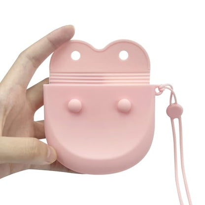 1PC Silicone Retainer Case with Lanyard, Cute Vent Holes Denture Box, Mouth Guard Case Travel Holder for Girls, Women, Men (Pink with Lanyard) - color: Pink with Lanyard
