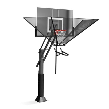 Basketball Rebounder Net Return System Machine Portable Suspended Shooting Basketball Rebounder Device Heavy Duty Basketball Training Equipment with 360°Rotating Track for Continuous Solo Practice