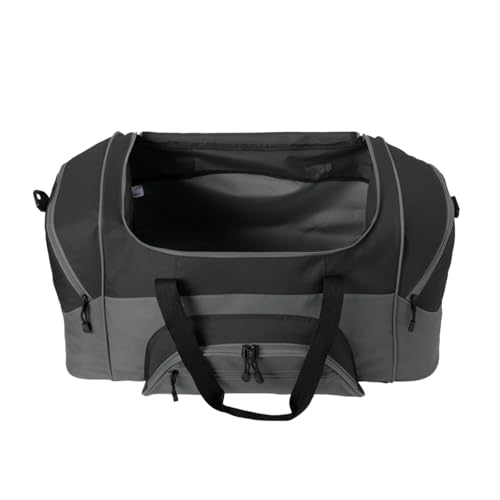 Personalized Large Duffel Bag, Football, Soccer, Basketball, Baseball Duffle Bag, Athlete Gift, Sport Bag, Embroidered Name, Black/Dark Charcoal - color: Black/Dark Charcoal
