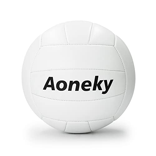 Aoneky Official Size 5 Soft Volleyball - Premium PVC Training Ball for Indoor & Outdoor (Air Pump Included) - style: Single Deflated Ball