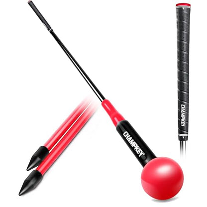 CHAMPKEY Professional Golf Swing Trainer with Customizable Size Grip - Come with 2 Golf Alignment Sticks - Choose Grip Size and Swing Training Aid Length - size: Oversize （Grip Size）, style: 48 Inches